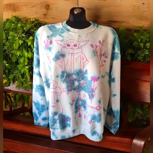 Mad Engine Star Wars 'The Child' Tie Dye Sweatshirt Size L - Picture 1 of 8